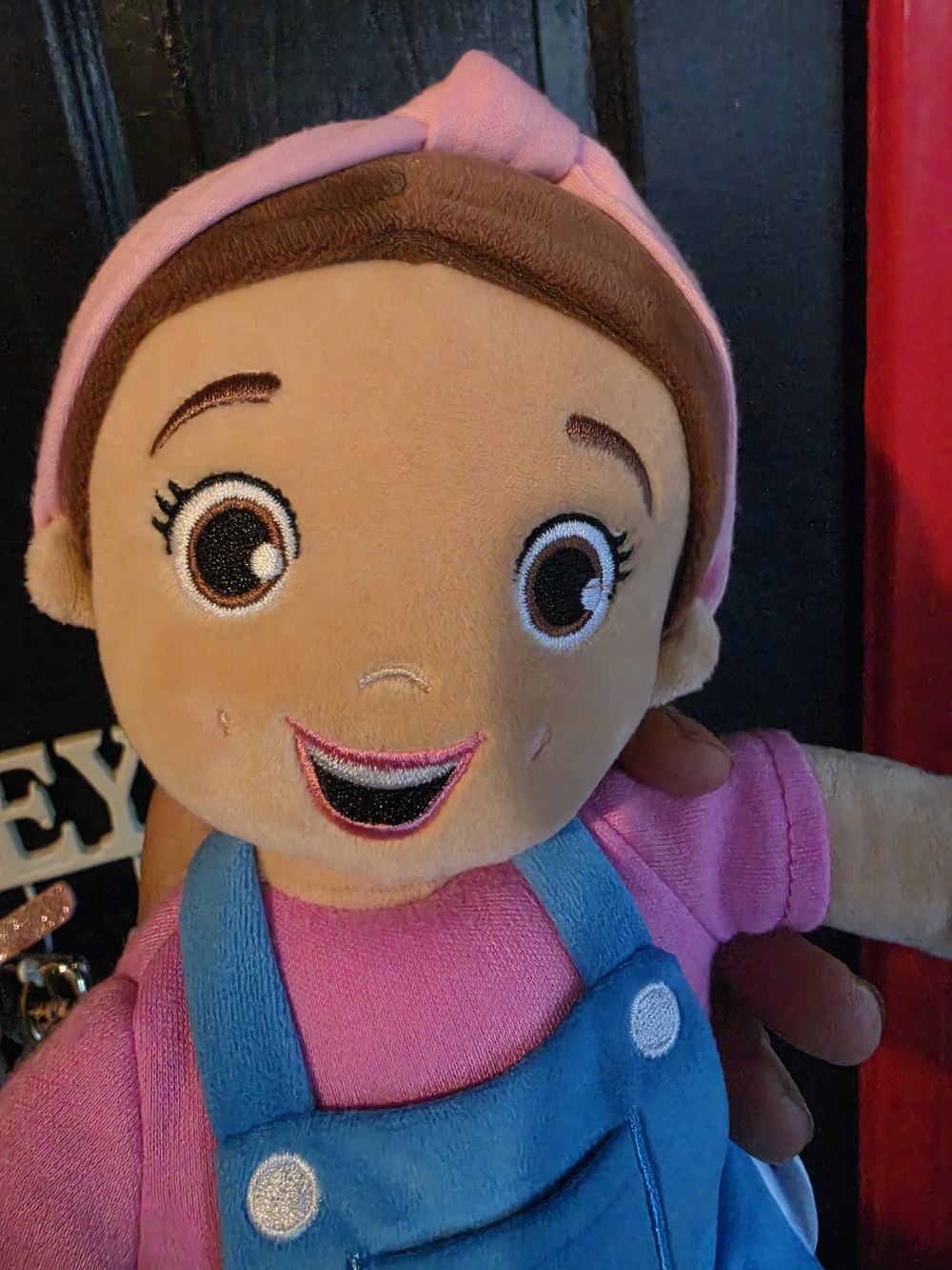 Miss Rachel Pink & Blue Plush Character Doll with Embroidered Face - Picture 4 of 5
